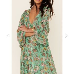 Free People Green Floral Maxi Dress